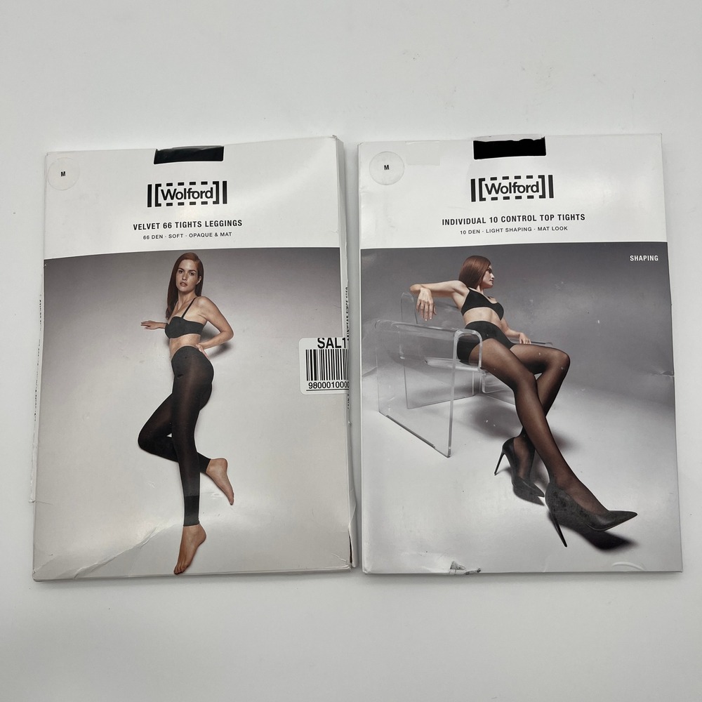 Wolford‎ Tights Bundle M Black Velvet 66 Leggings Individual 10 Control Top